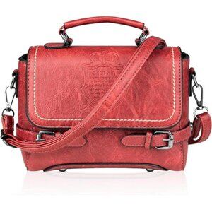 Cute Soft Red Vegan Leather Small Crossbody Purse, Lightweight Everyday Handbag